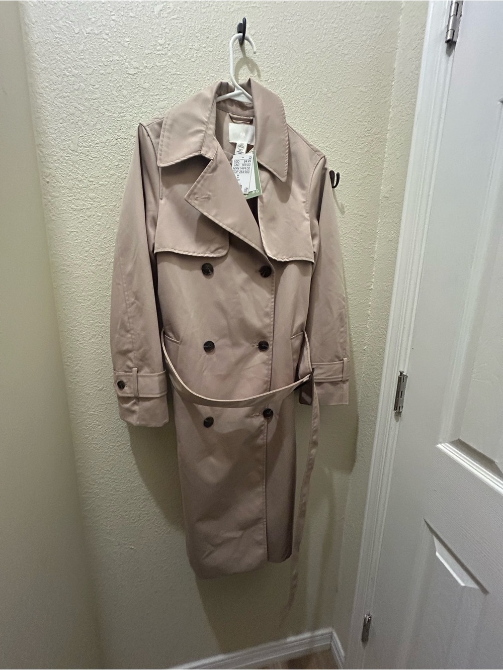 H&M Women's Trench Coat in Light Taupe
